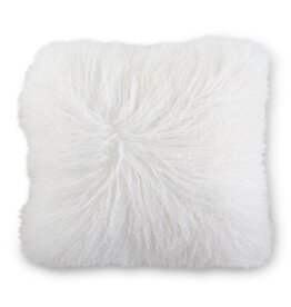 Lamb Fur 14" White Lamb Fur Pillow