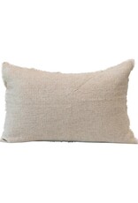 Natural Cotton Linen Blend Lumbar Pillow w/ Poly