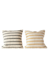 Wool 20" Square Wool Woven Stripped Pillow