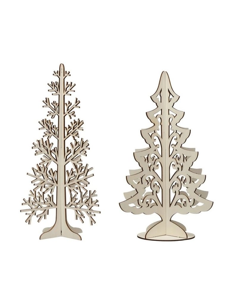 Twinkle Small Wood Interlocking Laser Cut Tree, 2 Styles, EACH