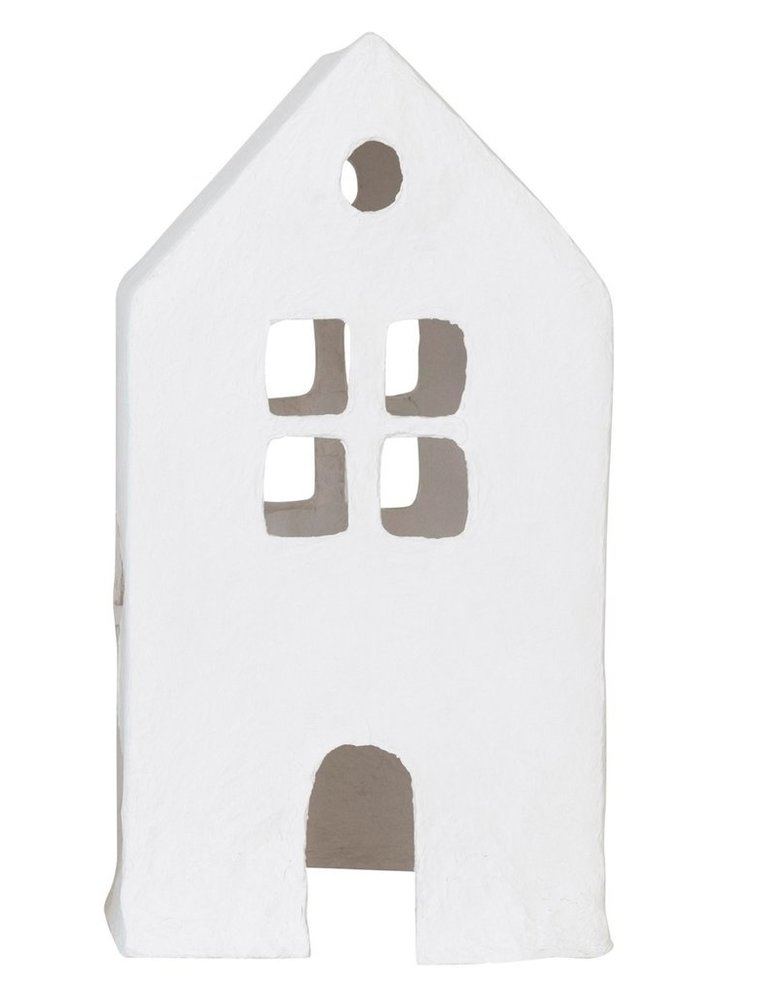 Shimmer Large Handmade Paper Mache Houses, White (EACH)
