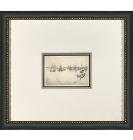 Wendover Art Whistlers Fishing Village V, Fillet, Medium Matte Paper, Treatment Single Mat, with Fillet, Size 19"w x 17"h