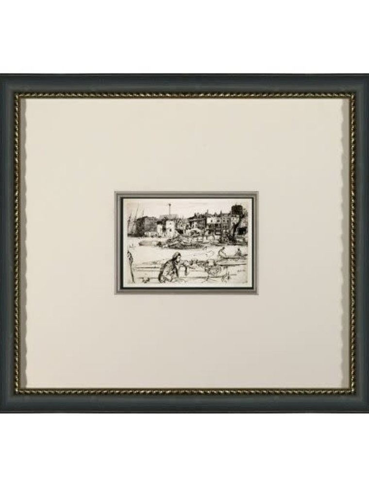 Wendover Art Whistlers Fishing Village II,  Size 19"w x 17"h