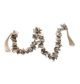Oyster Shell Garland with Raffia Tassels