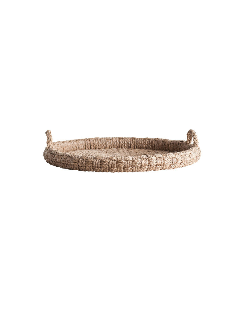 Round Braided Bankuan Tray with Handles