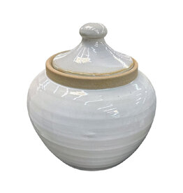 White Jar with Lid