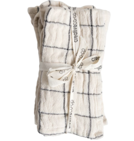 Cotton Napkins with Plaid & Stripes, Set of 4