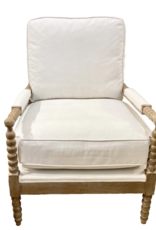 Spindle Spindle Chair (Burnt Oak Grey, Lifestyle Chalk), 28" W x 30" D x 38" H