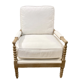 Spindle Spindle Chair (Burnt Oak Grey, Lifestyle Chalk), 28" W x 30" D x 38" H