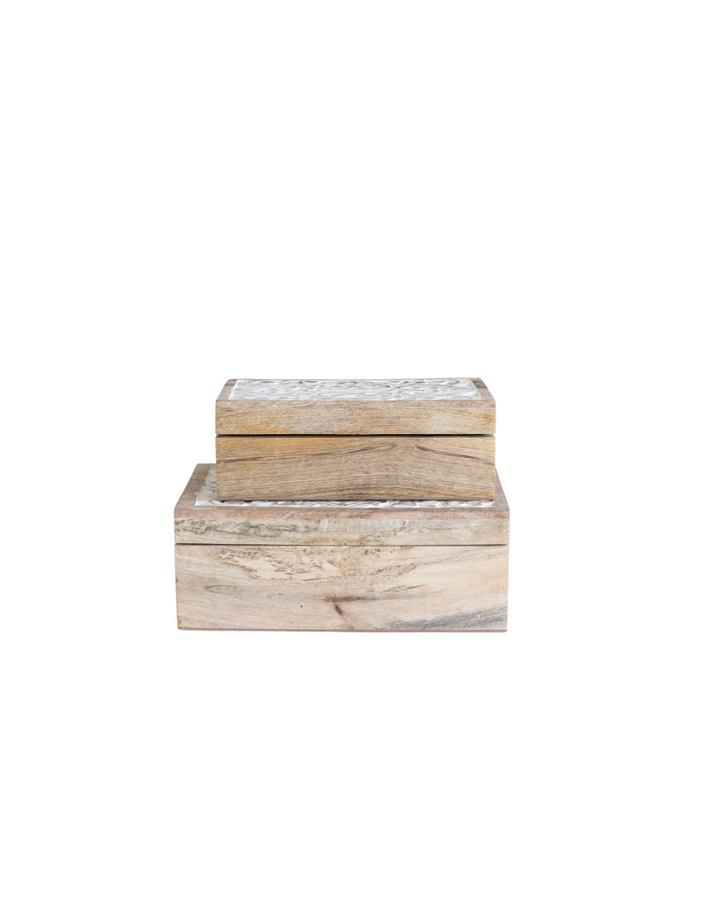Mango Large Hand Carved Mango Wood Box