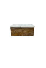 Small Wood Box with Marble Lid