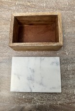 Small Wood Box with Marble Lid