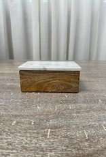 Small Wood Box with Marble Lid