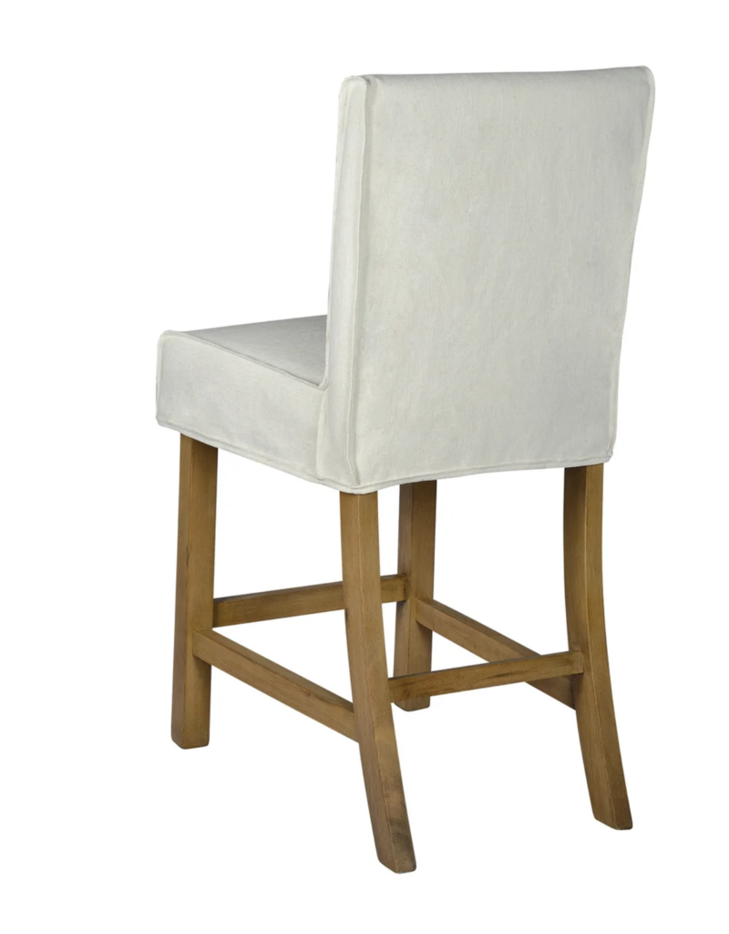 Short Stool Slipcover - Washable + Reversible (White), W18.75" x D23.25" x H22"