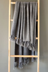 Grey Washed Linen Throw