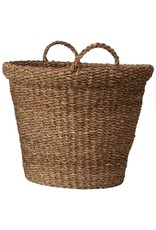 Large Round Hand-Woven Baskets with Handles