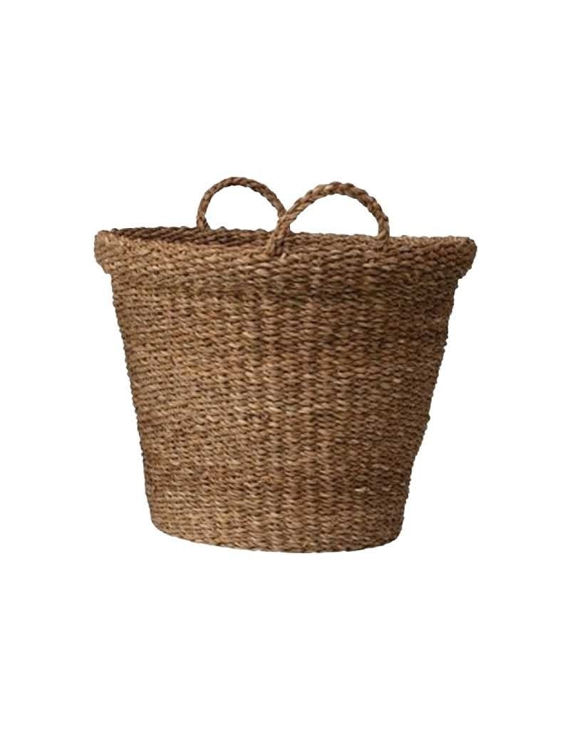 Medium Round Hand-Woven Baskets with Handles