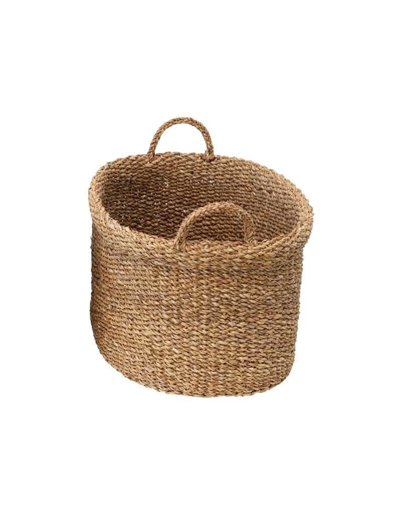 Small Hand-Woven Basket with Handles