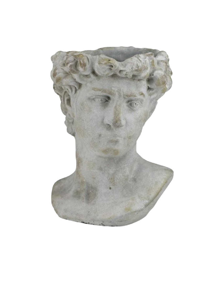 Adonis 10.5" Cement Adonis Head Planter