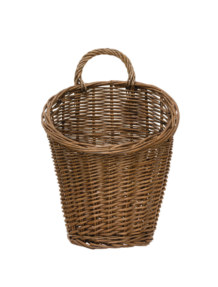 Heirloom Rattan Wall Basket with Handle