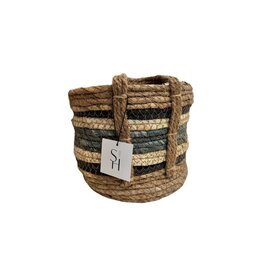 Small Blue Stripe Rush Basket (EACH)