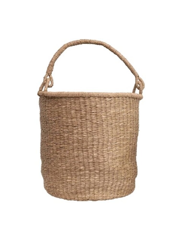 Small Hand-Woven Basket with Handle