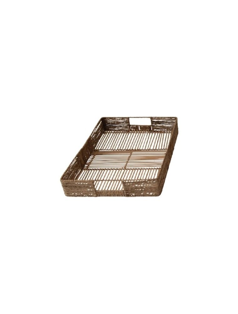 Bamboo Small Hand-Woven Tray with Handles (EACH)