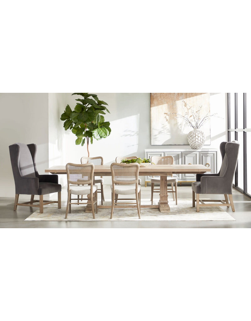 Cela Cela Dining Chair - Bisque Fabric / Natural Gray Oak Cane