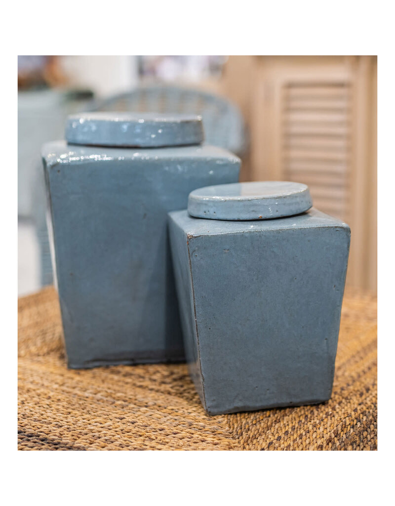 Leif Leif Stoneware Tea Box, Large, Light Grey
