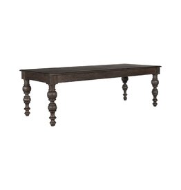 Linden 94" Linden Dining Table with Turned Legs, Dark Brown