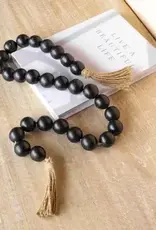 Black Beads with Jute Tassels