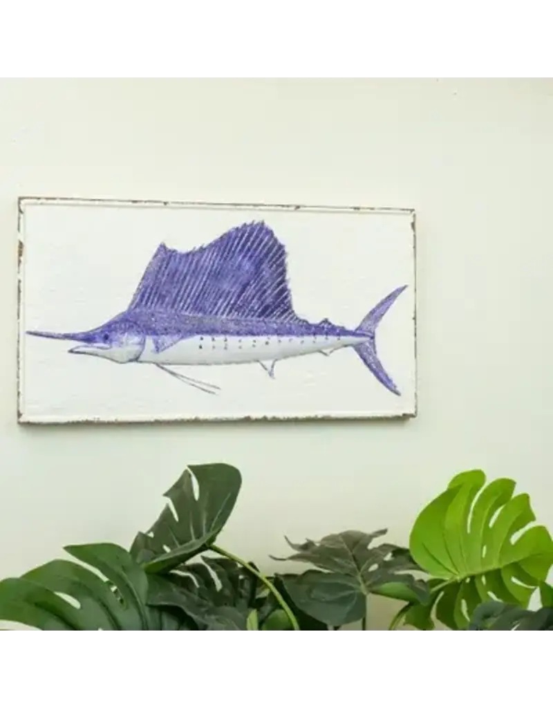 12" x 22" Blue Sailfish Wall Art