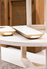 Large Rectangular Brass & Enamel Tray - Seafoam