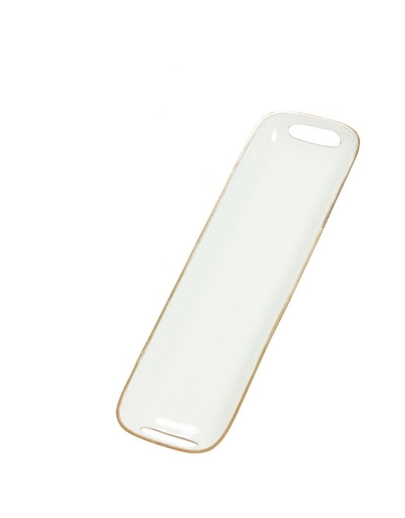 Small Rectangular Brass & Enamel Tray - Seafoam