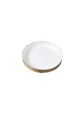 Small Round Brass & Enamel Tray - White (EACH)