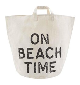 On Beach Time Canvas Tote