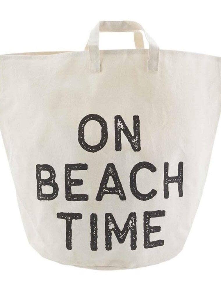 On Beach Time Canvas Tote