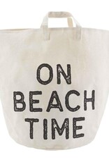 On Beach Time Canvas Tote
