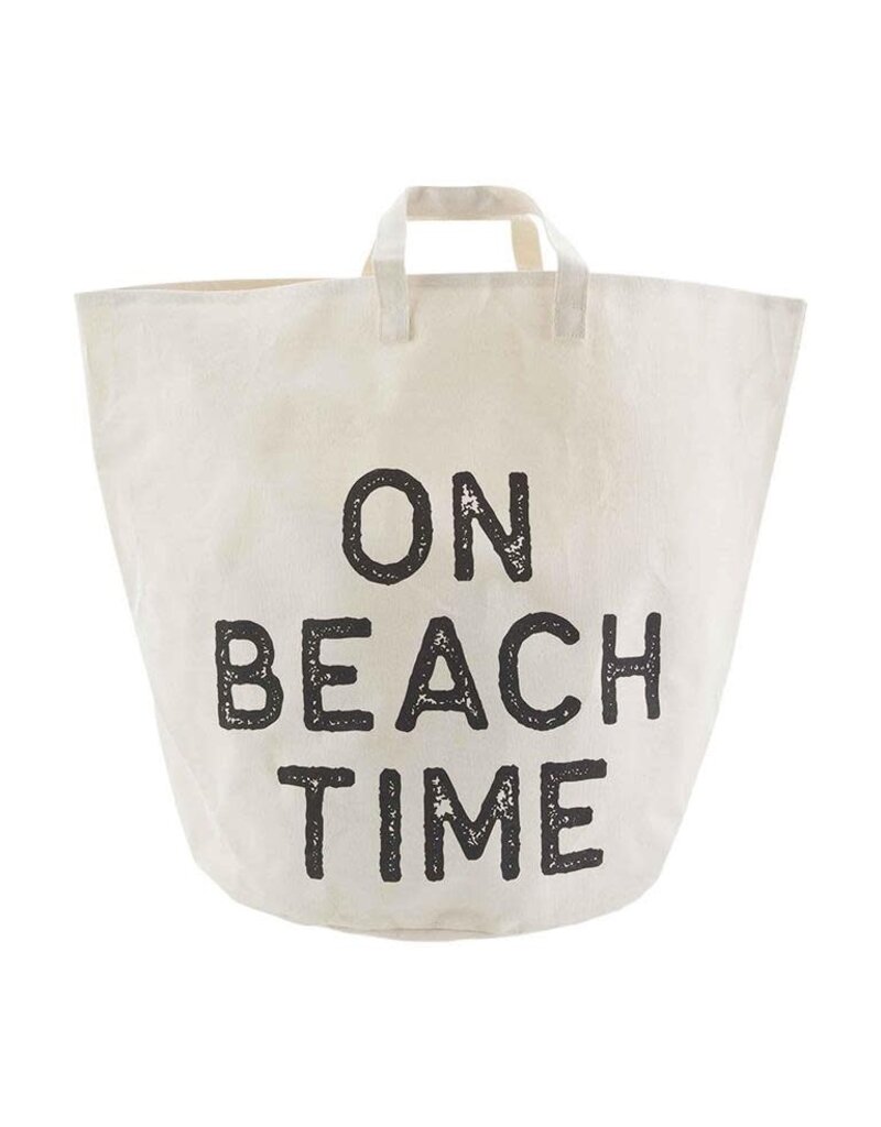 On Beach Time Canvas Tote