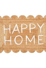 Scalloped Edge Happy Home Jute Mat
