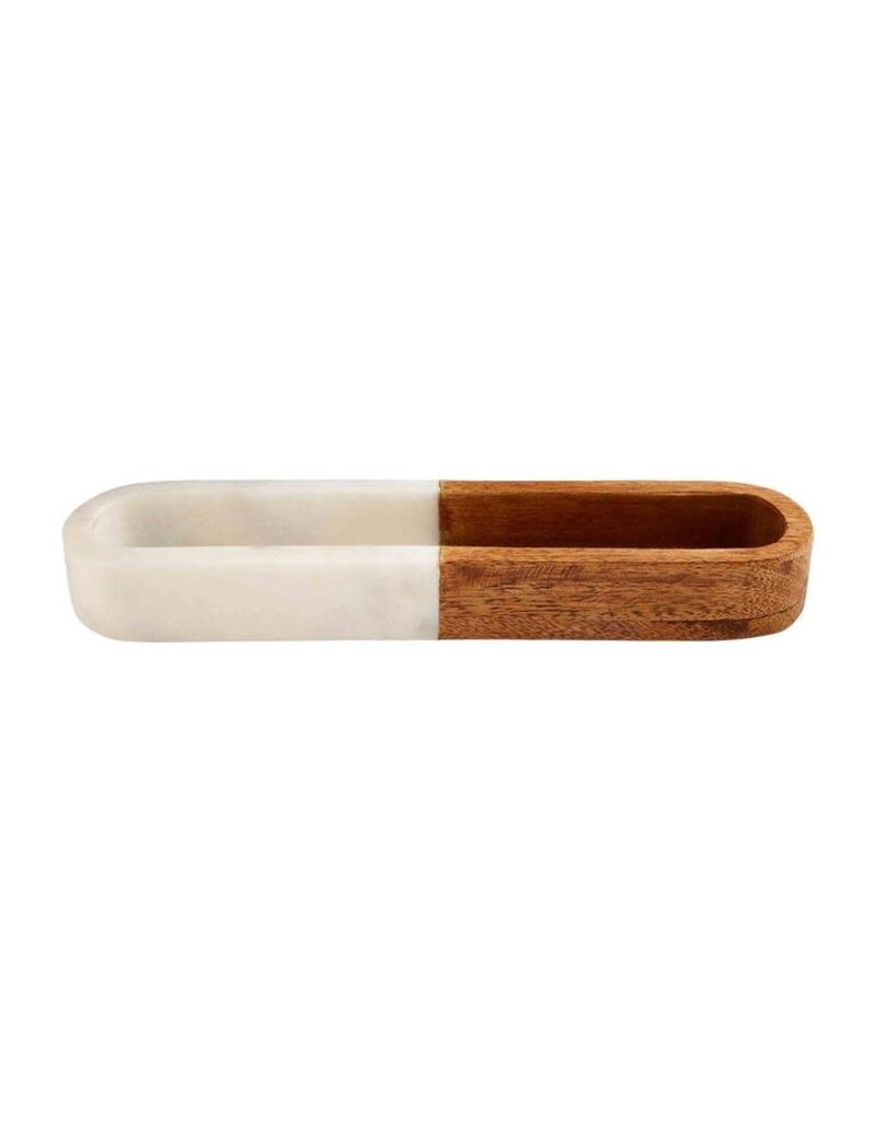 Mango Wood & Marble Cracker Dish