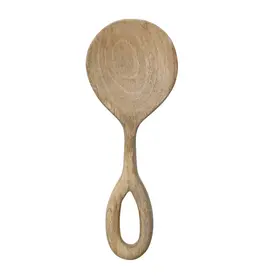 Buttercup Hand-Carved Mango Wood Spoon, Bleached
