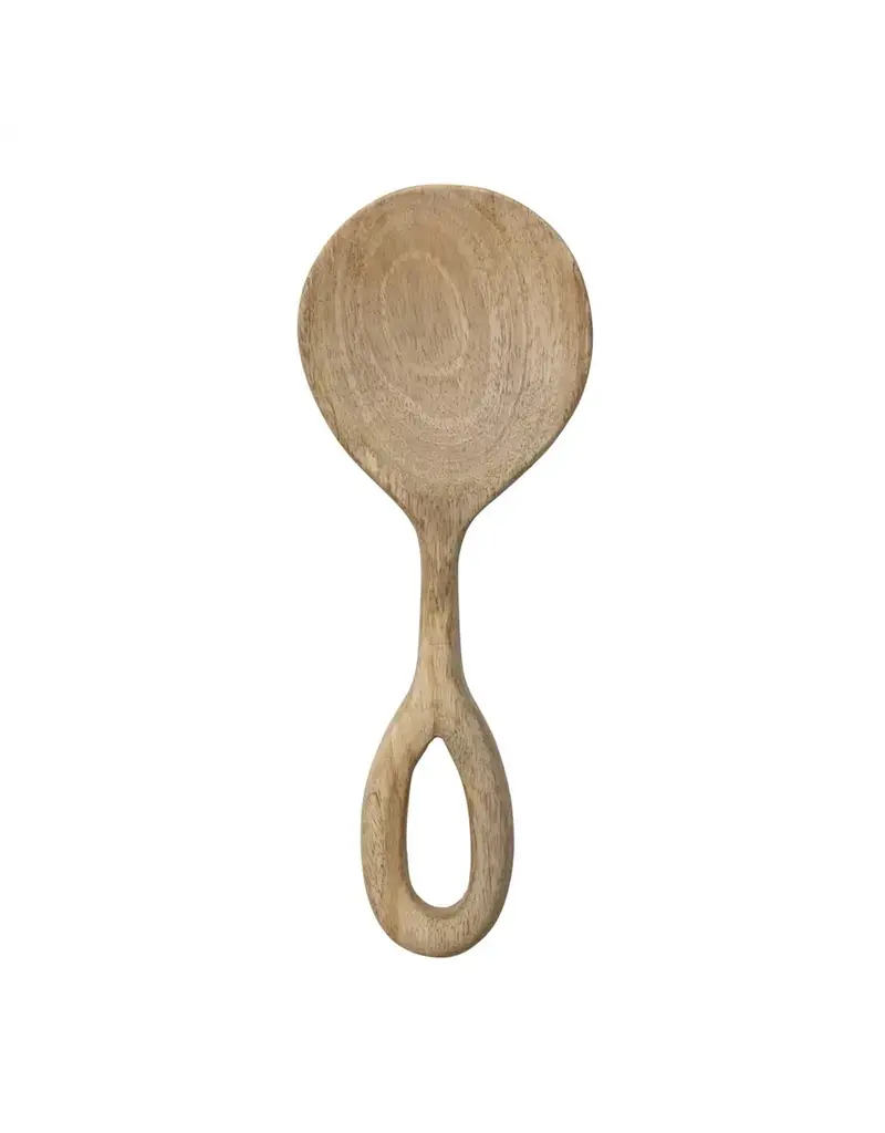 Buttercup Hand-Carved Mango Wood Spoon, Bleached