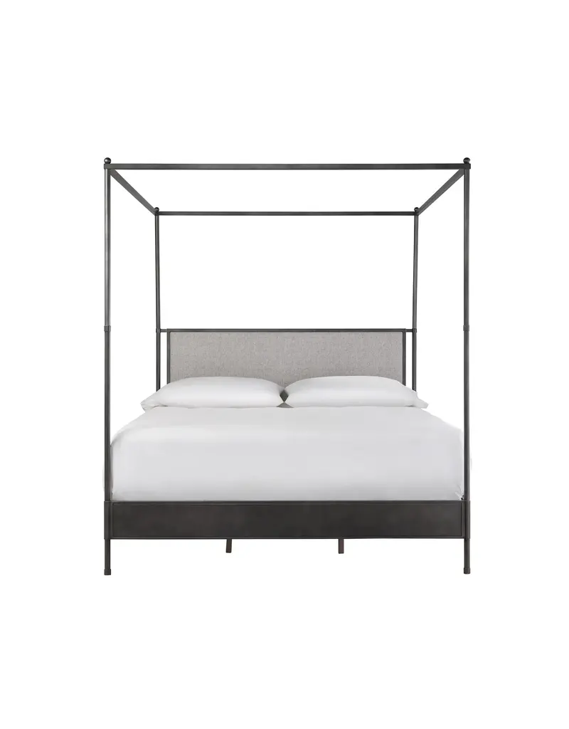 Modern Farmhouse Kent King Poster Bed, Coconut Metal