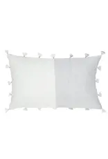 Anaya Light Grey Tassels Soft Linen 12x20 Pillow