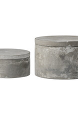 Cement Boxes with Lids, (Set of 2)