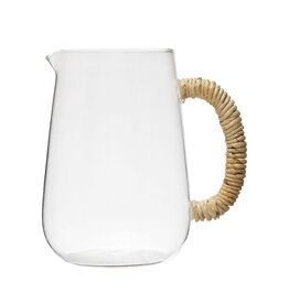 48 oz. Glass Pitcher w/ Natural Wrapped Handle
