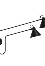 Metal Articulating Wall Sconce w/ 2 Lights & Inline Switch, Black