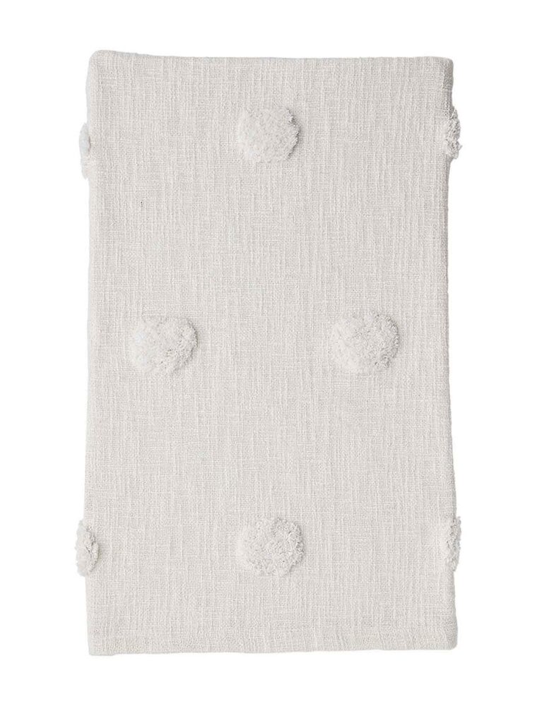 Cream Tufted Dot Throw