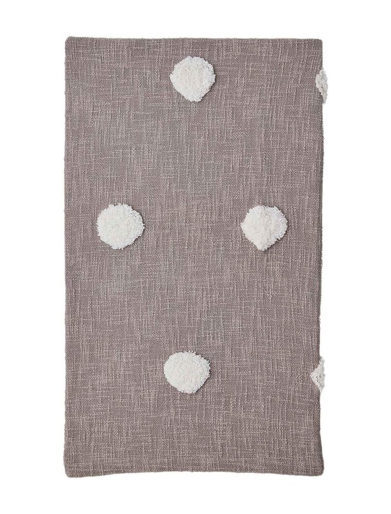 Taupe Tufted Dot Throw